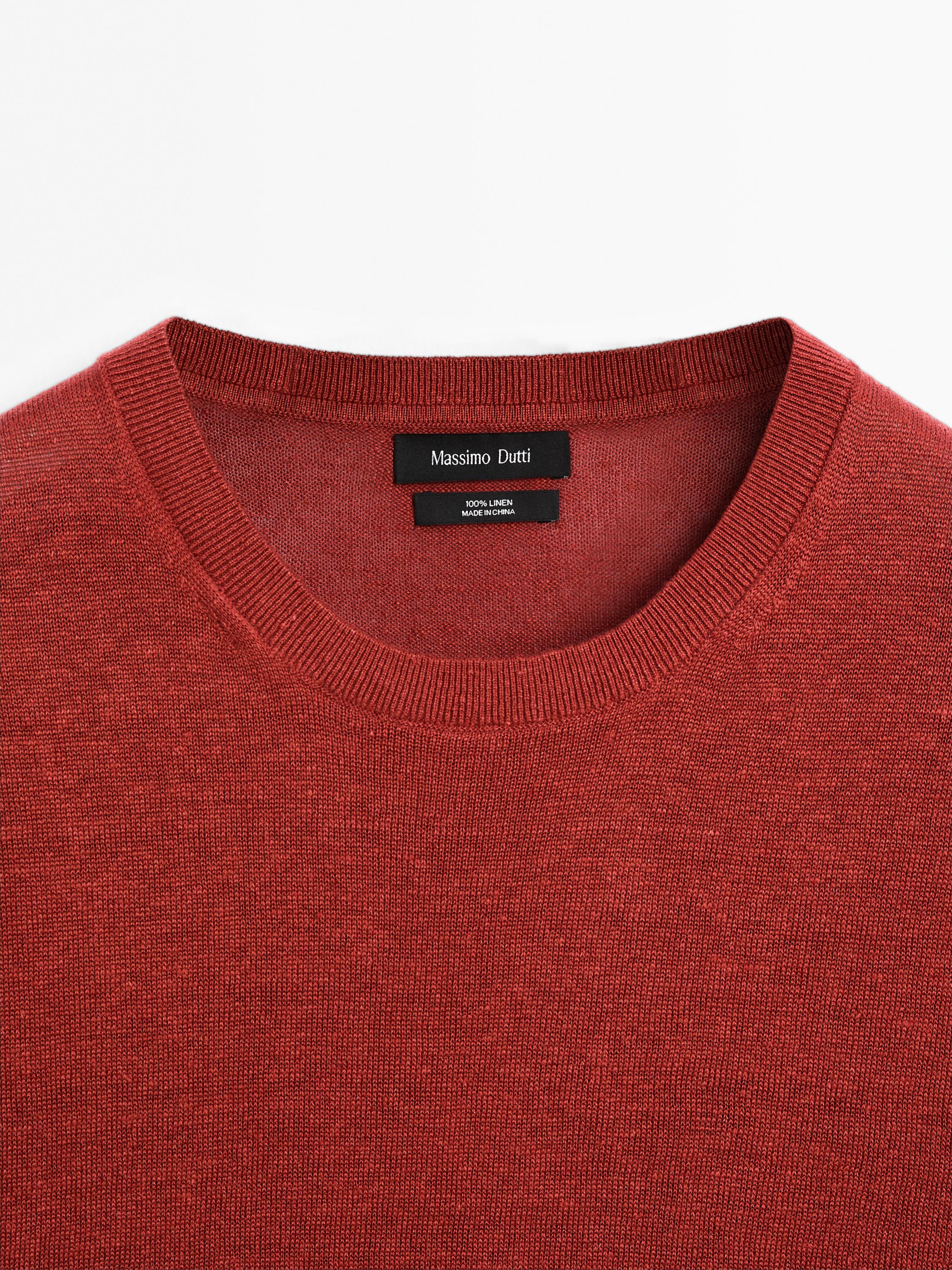 T-shirt en maille à manches courtes 100 % lin